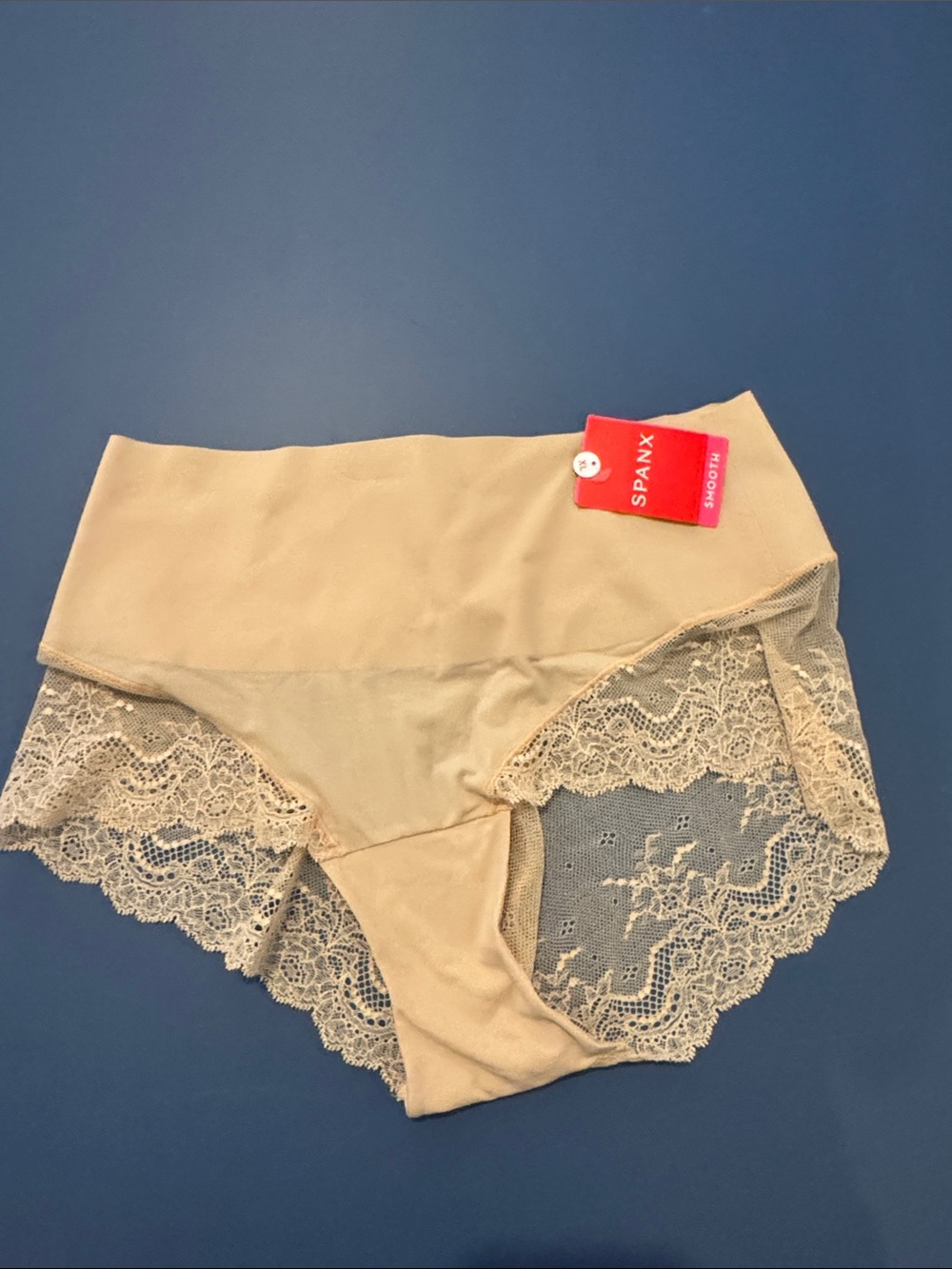 SPANX Beige Lace High-Waist Shaping Briefs. NWT. Stretch and comfortable